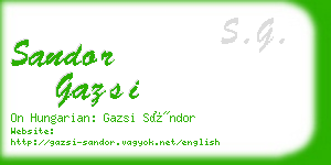 sandor gazsi business card